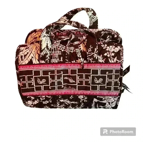 Vera Bradley Imperial Bird Toile All Wrapped Up Cosmetic Travel Bag Expandable - Picture 1 of 10
